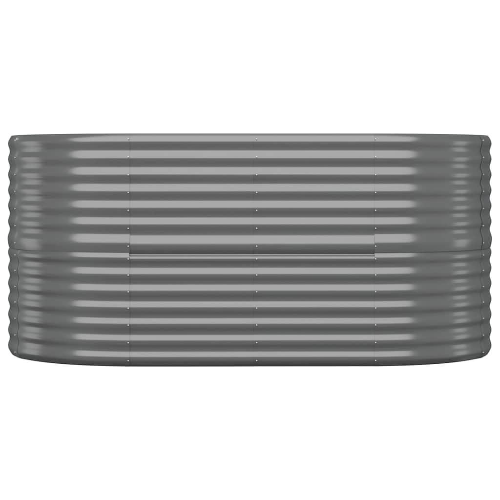vidaXL Garden Raised Bed Galvanised Steel 152x80x68 cm Grey 3