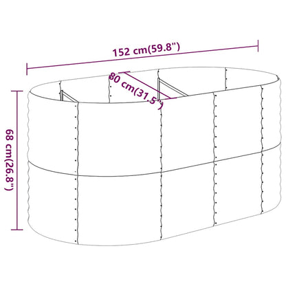 vidaXL Garden Raised Bed Galvanised Steel 152x80x68 cm Grey 6