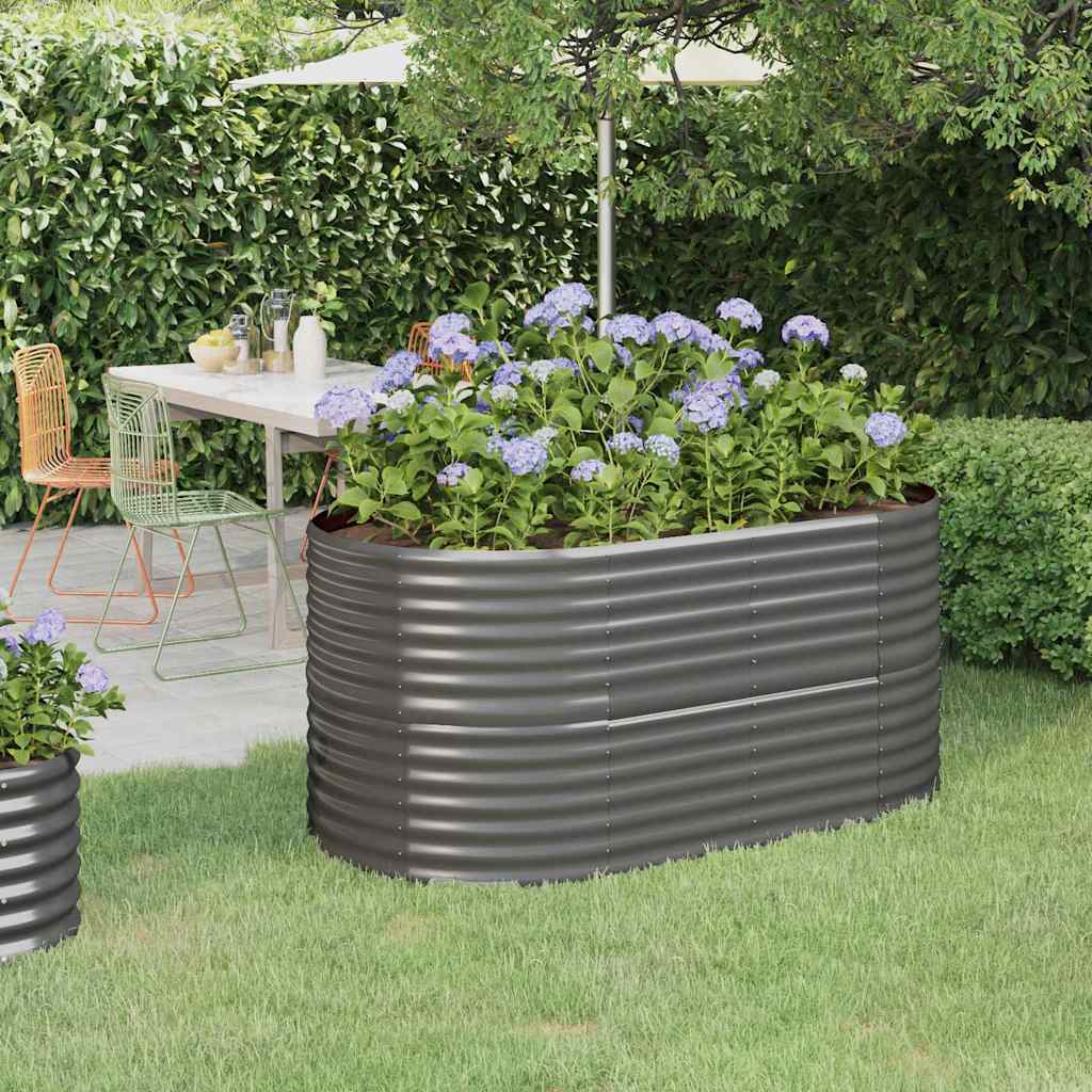 vidaXL Garden Raised Bed Galvanised Steel 152x80x68 cm Grey 1