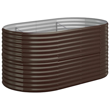 Garden Raised Bed Galvanised Steel Height 68 cm Brown 152 cm