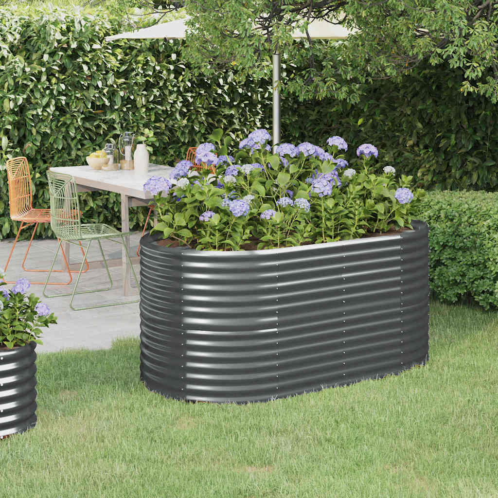 vidaXL Garden Raised Bed | Anthracite | Powder-coated steel | 152x80x68 cm 1