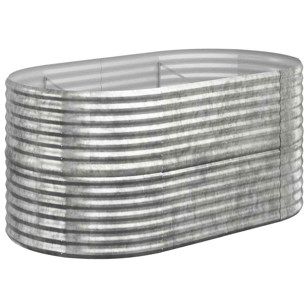 vidaXL Garden Raised Bed | Silver | Powder-coated steel | Large | Durable 2