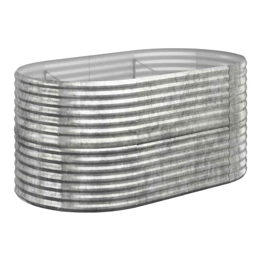 Garden Raised Bed Galvanised Steel Height 68 cm Silver 152 cm