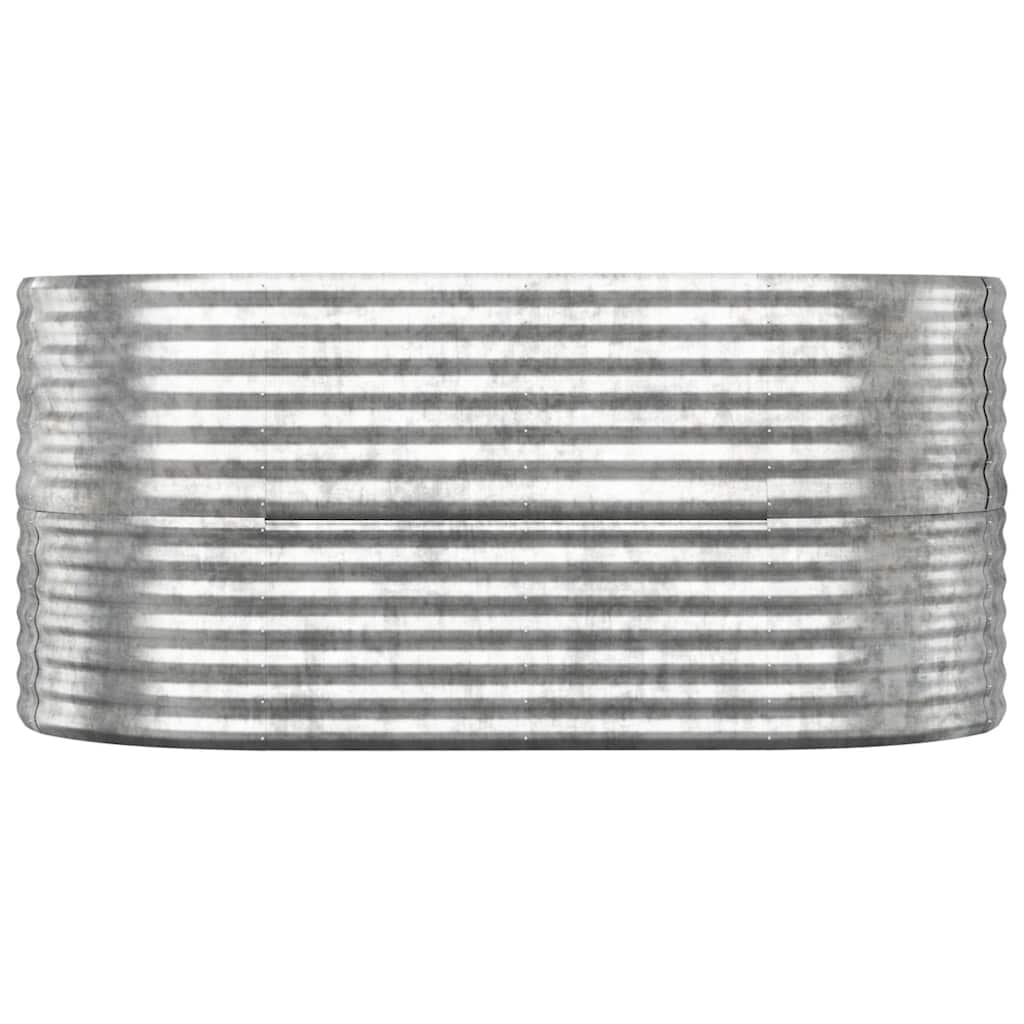 vidaXL Garden Raised Bed | Silver | Powder-coated steel | Large | Durable 3