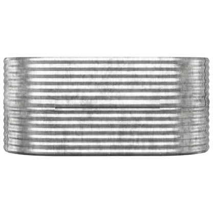 vidaXL Garden Raised Bed | Silver | Powder-coated steel | Large | Durable 3