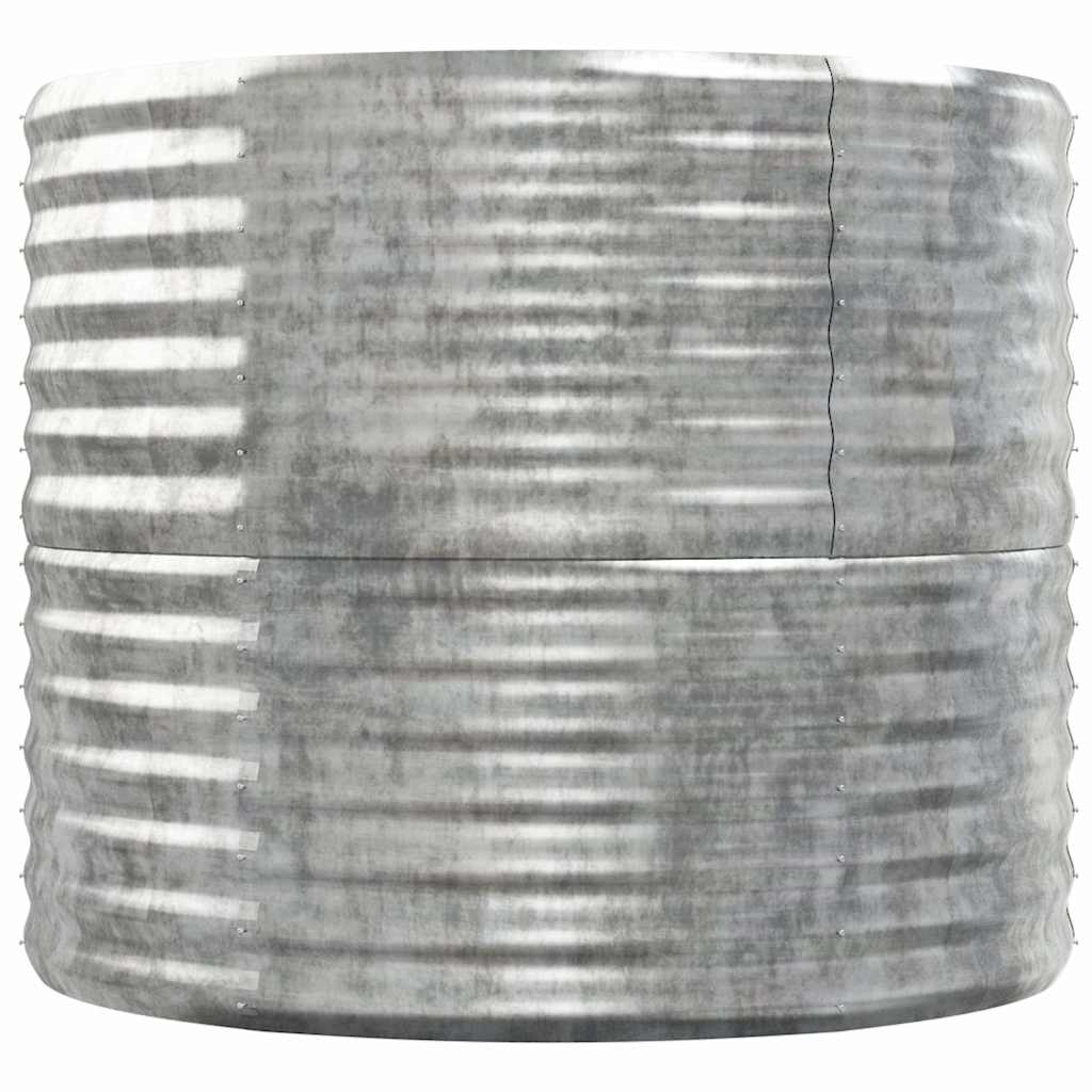 vidaXL Garden Raised Bed | Silver | Powder-coated steel | Large | Durable 4