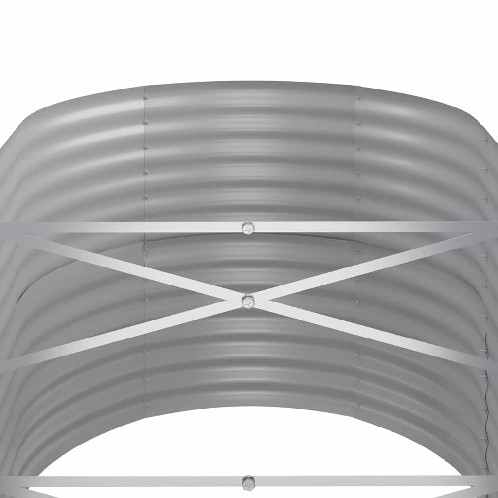 vidaXL Garden Raised Bed | Silver | Powder-coated steel | Large | Durable 5
