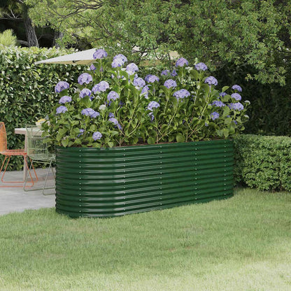 Garden Raised Bed Galvanised Steel Height 68 cm Green 224 cm