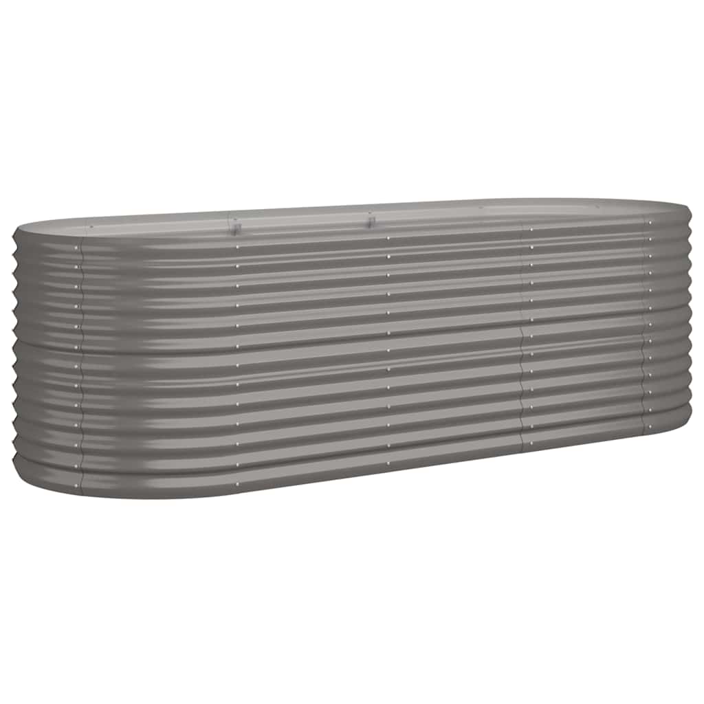 vidaXL Garden Raised Bed Galvanised Steel 224x80x68 cm Grey 2