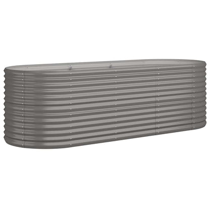 vidaXL Garden Raised Bed Galvanised Steel 224x80x68 cm Grey 2