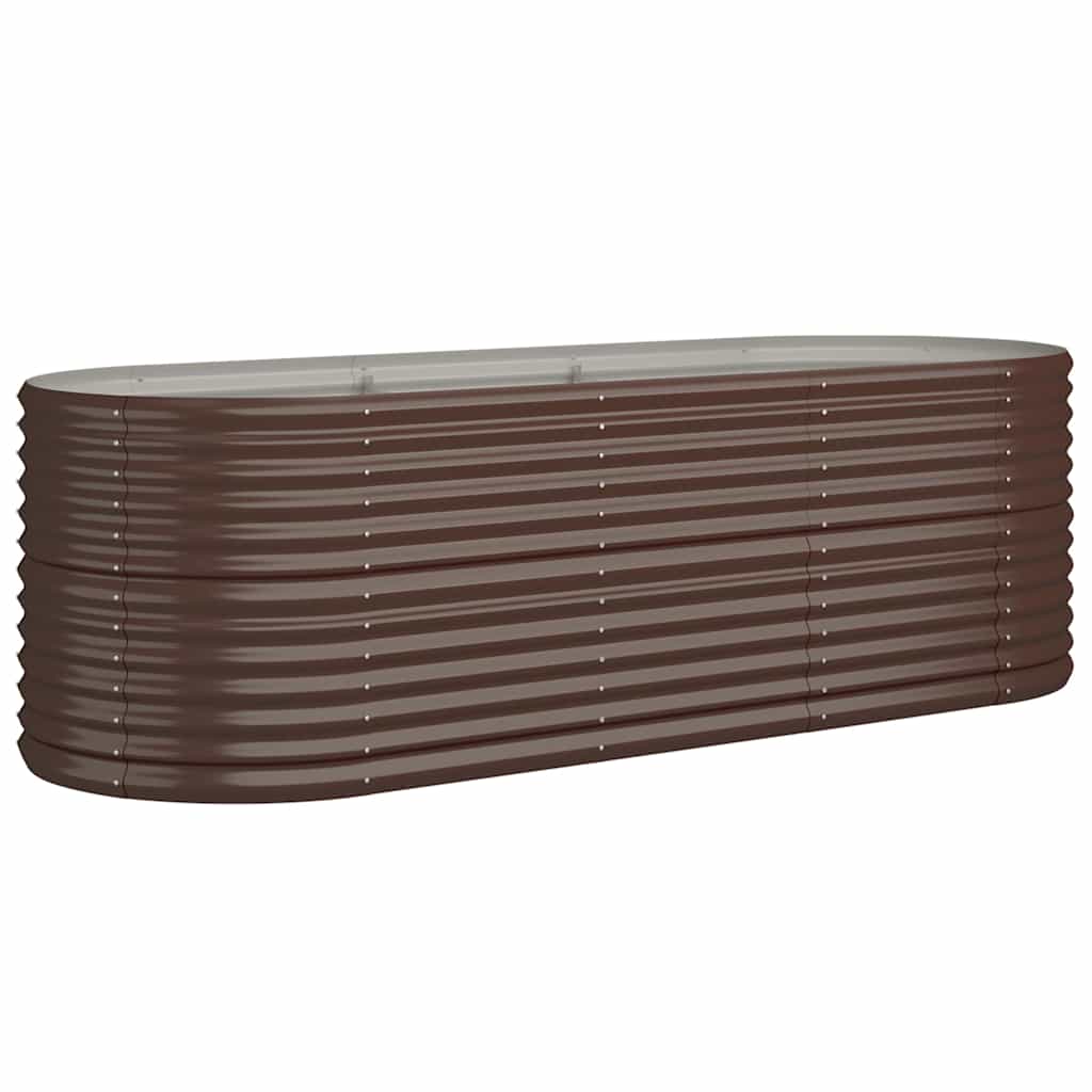 Garden Raised Bed Galvanised Steel Height 68 cm Brown 224 cm