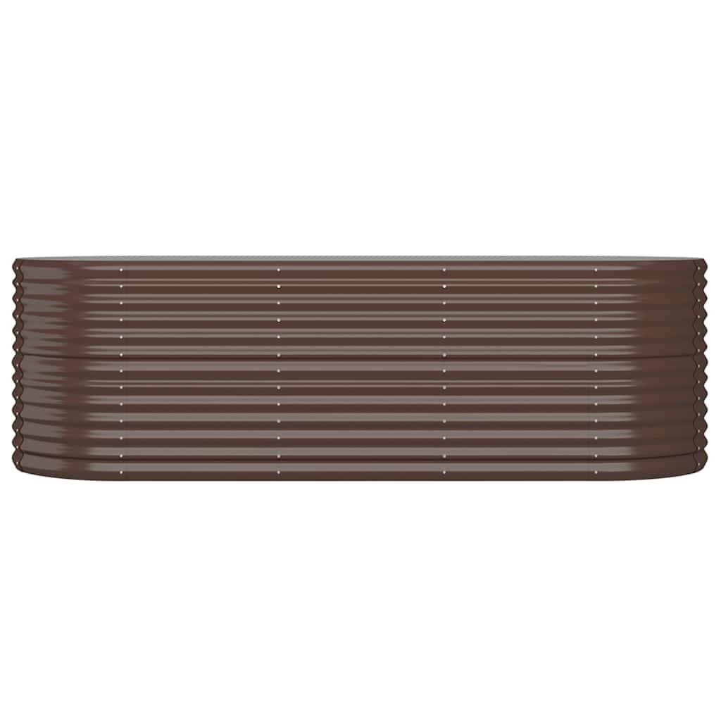 Garden Raised Bed Galvanised Steel Height 68 cm Brown 224 cm