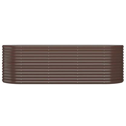Garden Raised Bed Galvanised Steel Height 68 cm Brown 224 cm