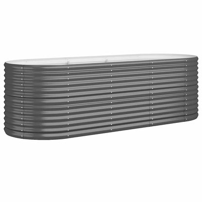 vidaXL Garden Raised Bed Galvanised Steel 224x80x68 cm Anthracite 2