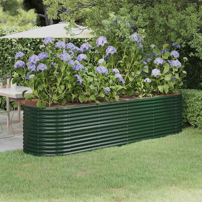 Garden Raised Bed Galvanised Steel Height 68 cm Green 296 cm