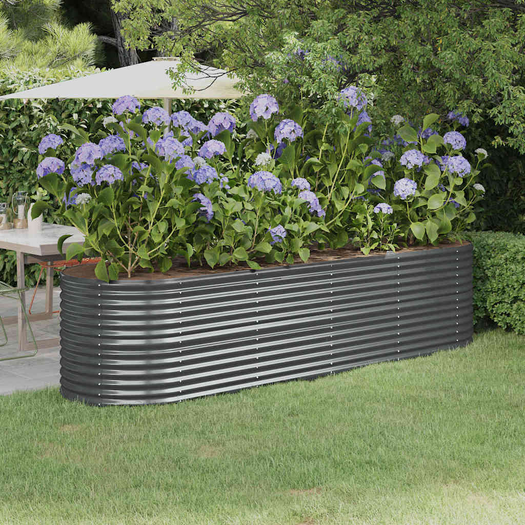 vidaXL Garden Raised Bed Galvanised Steel Height 68 cm Anthracite
