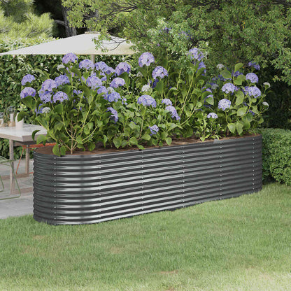 vidaXL Garden Raised Bed Galvanised Steel Height 68 cm Anthracite