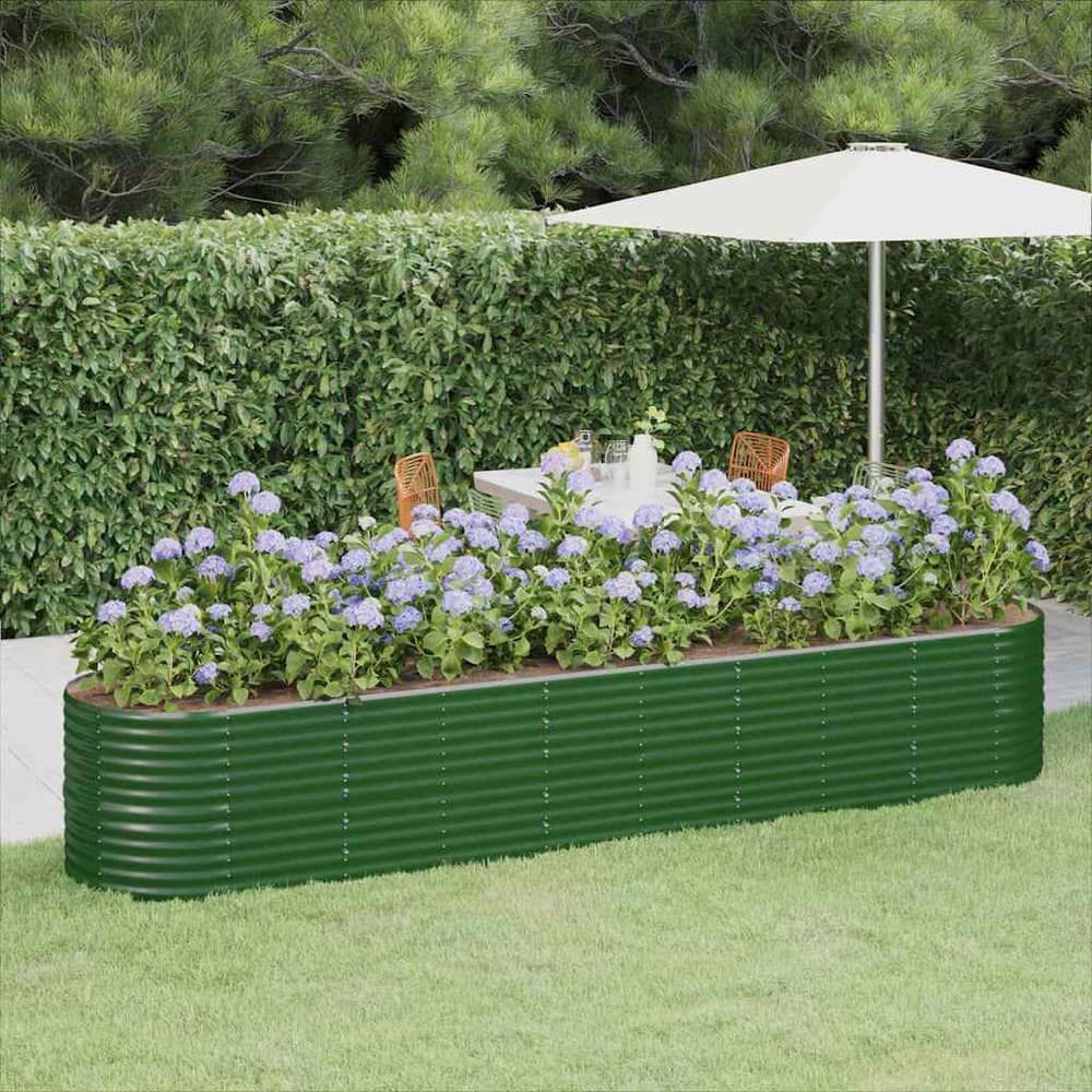 Garden Raised Bed Galvanised Steel Height 68 cm Green 368 cm