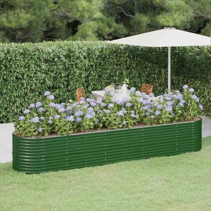Garden Raised Bed Galvanised Steel Height 68 cm Green 368 cm