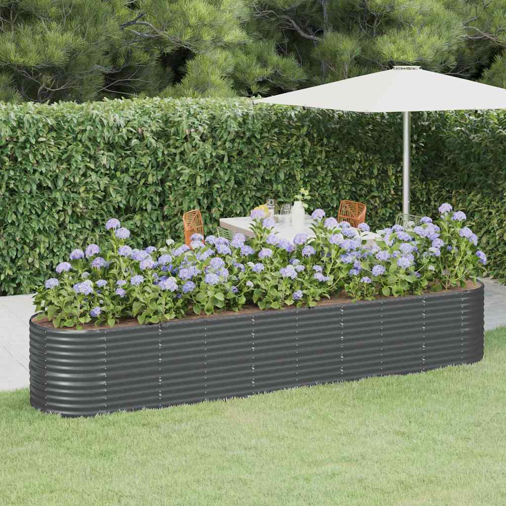vidaXL Garden Raised Bed Galvanised Steel Height 68 cm Anthracite
