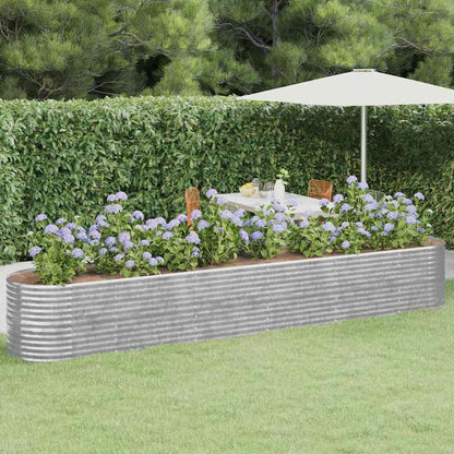 Garden Raised Bed Galvanised Steel Height 68 cm Silver 440 cm