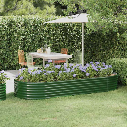 vidaXL Garden Raised Bed Galvanised Steel Depth 100 cm Green