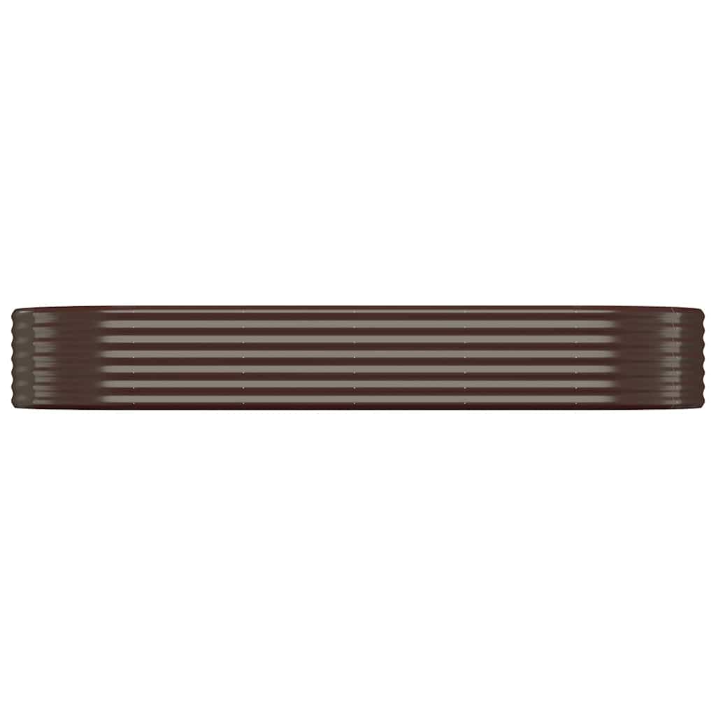 vidaXL Garden Raised Bed | Brown | Powder-coated steel | Large | Durable 3