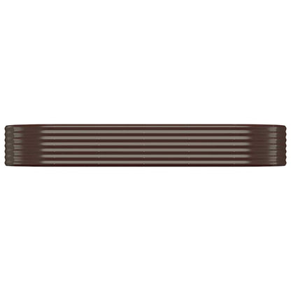 vidaXL Garden Raised Bed | Brown | Powder-coated steel | Large | Durable 3
