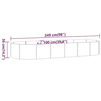 vidaXL Garden Raised Bed | Brown | Powder-coated steel | Large | Durable 6