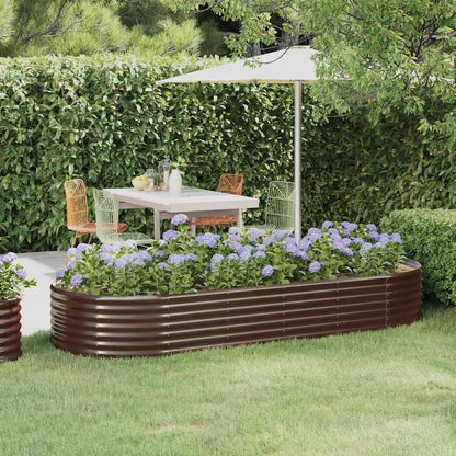 vidaXL Garden Raised Bed | Brown | Powder-coated steel | Large | Durable 1