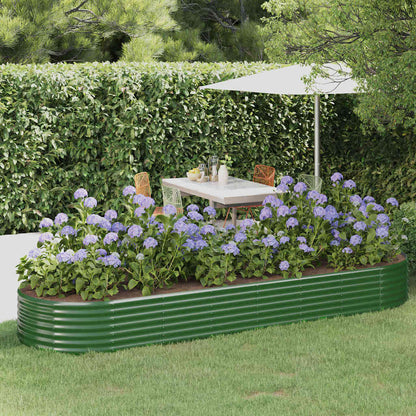 vidaXL Garden Raised Bed | Green | Powder-coated steel | Large | Tough 1