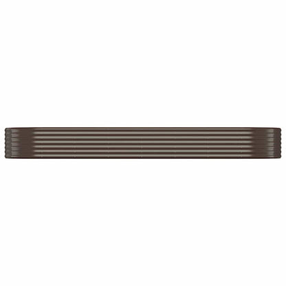 vidaXL Garden Raised Bed | Brown | Powder-coated steel | Extra Long |  Durable 3
