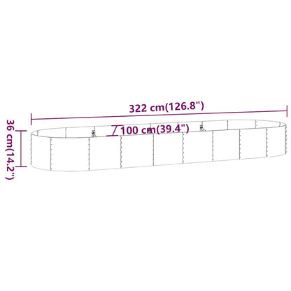 vidaXL Garden Raised Bed | Brown | Powder-coated steel | Extra Long |  Durable 6