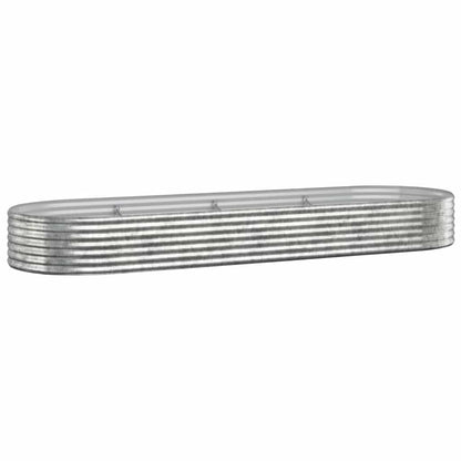 vidaXL Garden Raised Bed | Silver | Powder-coated steel | Large |  Durable 2