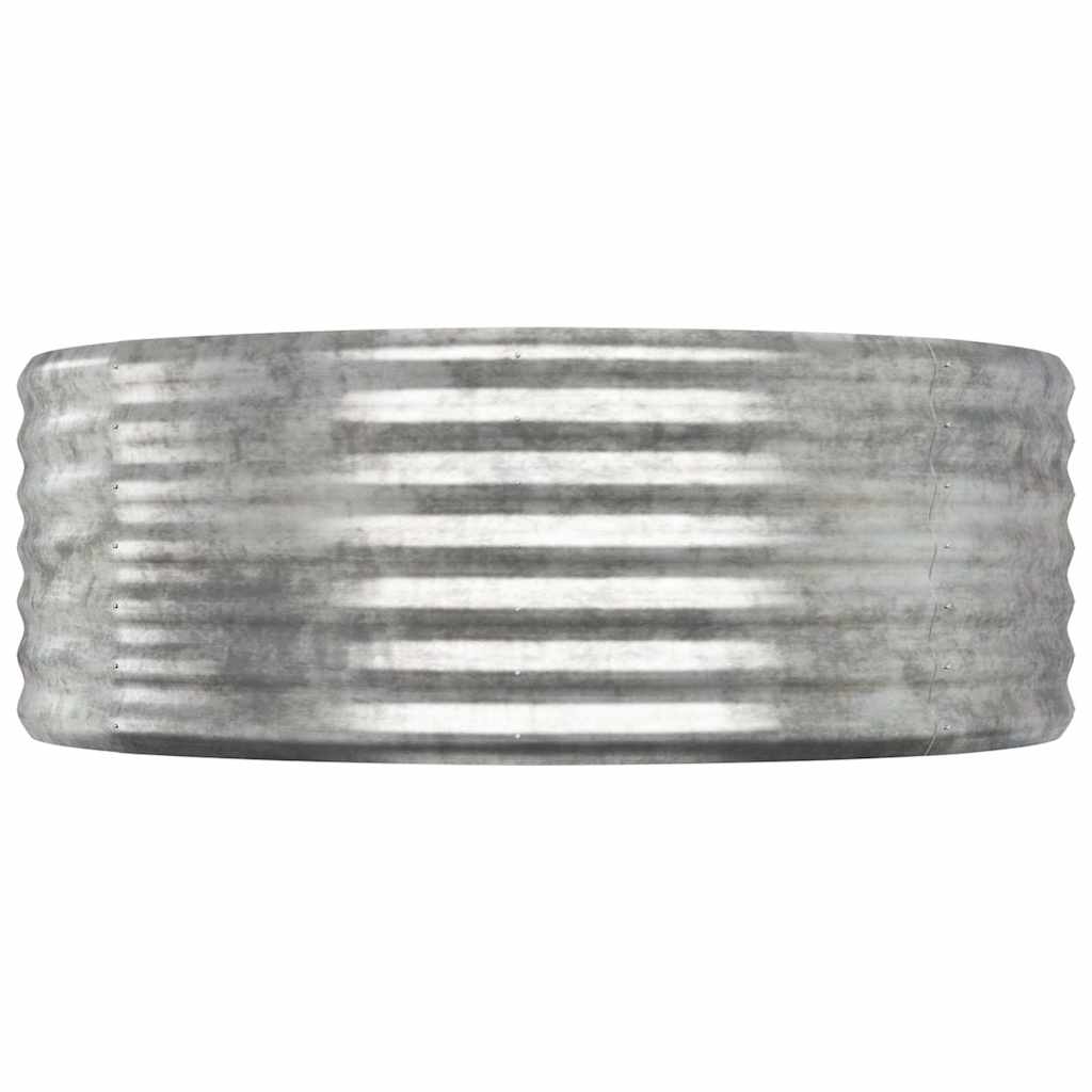 vidaXL Garden Raised Bed | Silver | Powder-coated steel | Large |  Durable 4