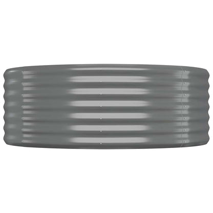 vidaXL Garden Raised Bed | Grey | Powder-coated steel | Extra Large | Durable 4