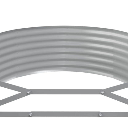vidaXL Garden Raised Bed | Grey | Powder-coated steel | Extra Large | Durable 5