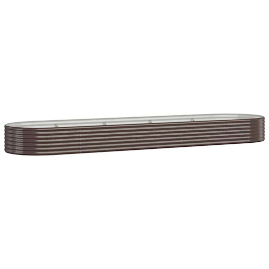 vidaXL Garden Raised Bed Galvanised Steel 396x100x36 cm Brown 2