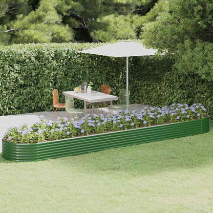 Garden Raised Bed Galvanised Steel Depth 100 cm Green 507 cm
