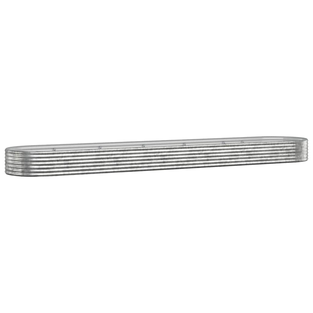 Garden Raised Bed Galvanised Steel Silver