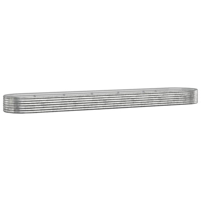 Garden Raised Bed Galvanised Steel Silver