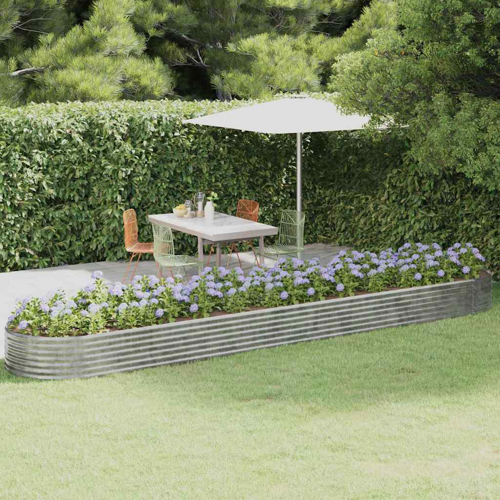 Garden Raised Bed Galvanised Steel Silver