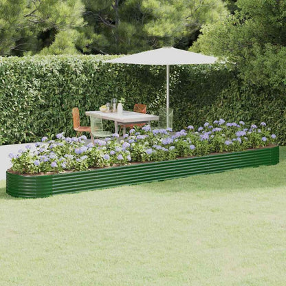 Garden Raised Bed Galvanised Steel Depth 100 cm Green 544 cm