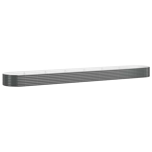 vidaXL Garden Raised Bed Galvanised Steel 544x100x36 cm Anthracite 2