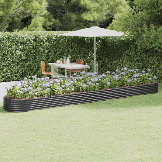 vidaXL Garden Raised Bed Galvanised Steel 544x100x36 cm Anthracite 1