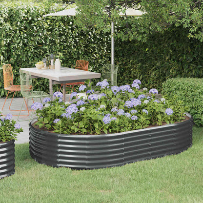 vidaXL Garden Raised Bed Galvanised Steel Depth 140 cm Anthracite