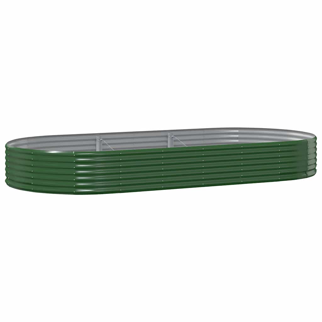 vidaXL Garden Raised Bed Galvanised Steel 296x140x36 cm Green 2
