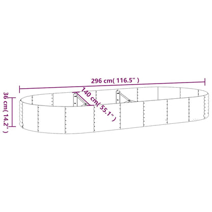 vidaXL Garden Raised Bed Galvanised Steel 296x140x36 cm Green 6