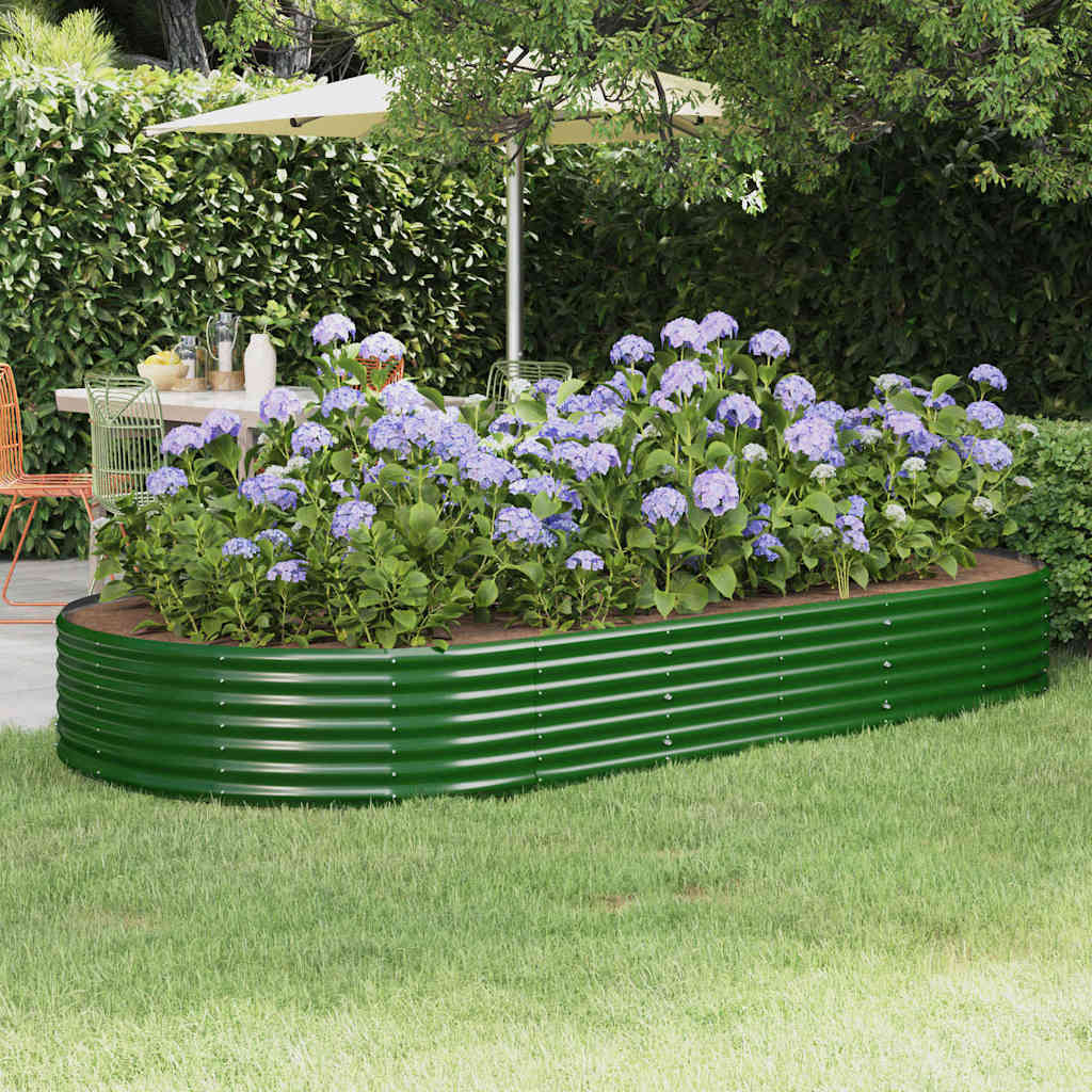 vidaXL Garden Raised Bed Galvanised Steel 296x140x36 cm Green 1