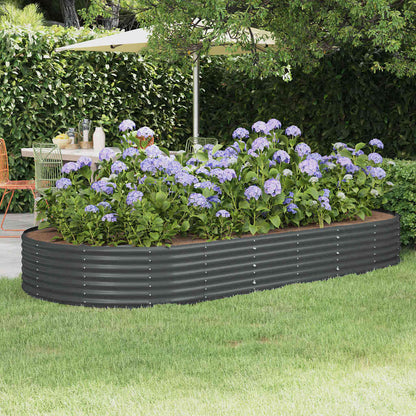 vidaXL Garden Raised Bed Galvanised Steel Depth 140 cm Anthracite